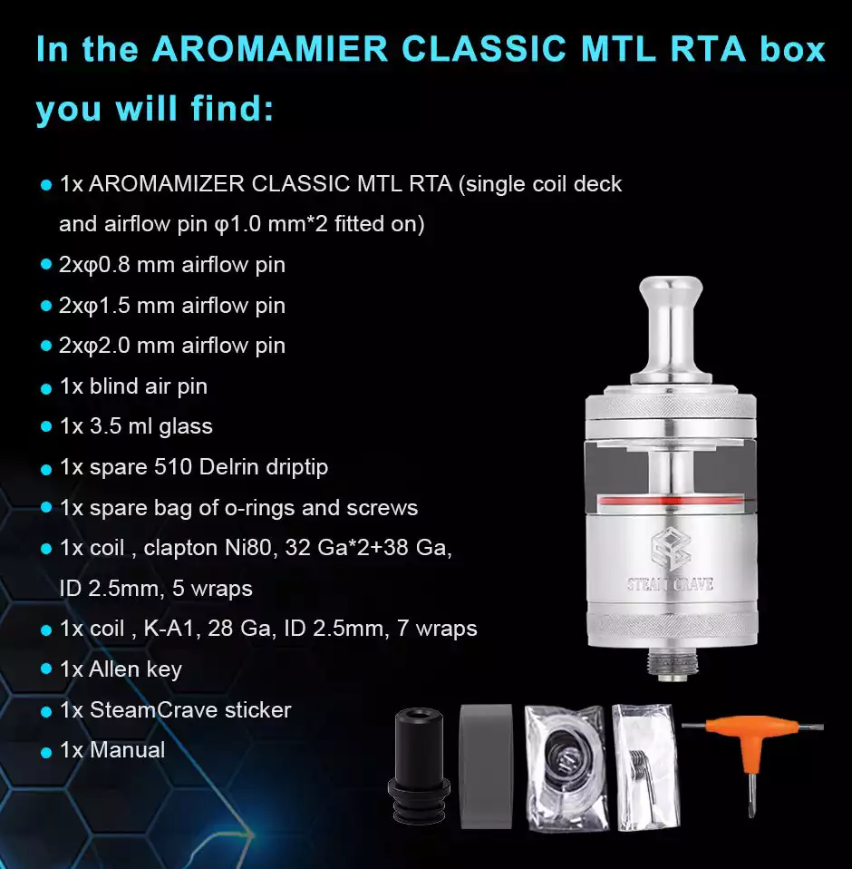 Aromamizer Classic MTL RTA argintiu